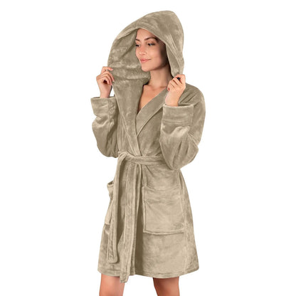 Women's Plush Hooded Robe