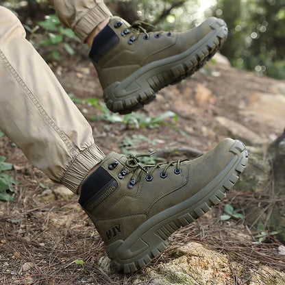 Men's High- Hiking Boots Non-Slip Waterproof Brown