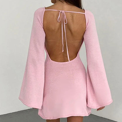 Cozy Sweater Mini Dress with Long Sleeves