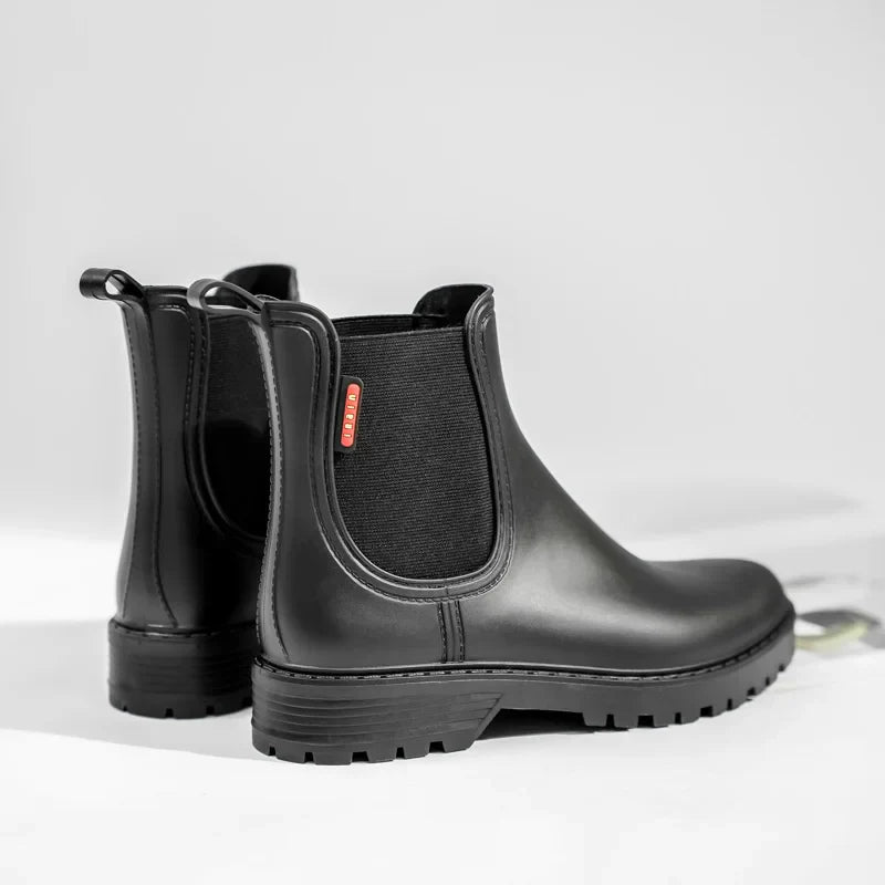Women's Chelsea Boots Waterproof Rubber Sole Black