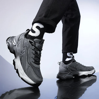 Authentic Black Leather Sneakers