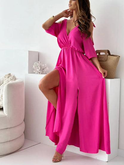 Women's Cold Shoulder Maxi Dress