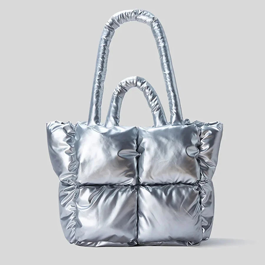 Women's Quilted Shoulder Bag Padded Compact - VibreMode