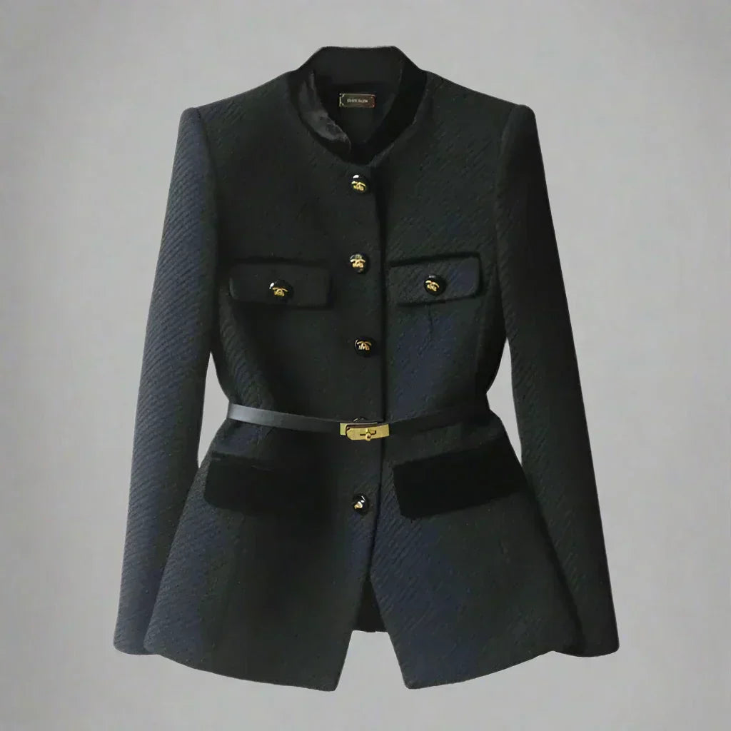Women's Wool Coat Button Closure Warm Beige - VibreMode