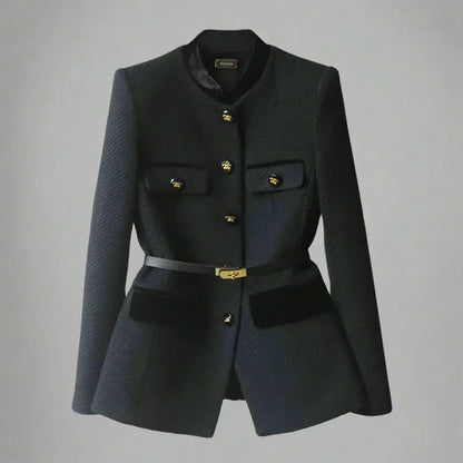 Women's Wool Coat Button Closure Warm Beige - VibreMode