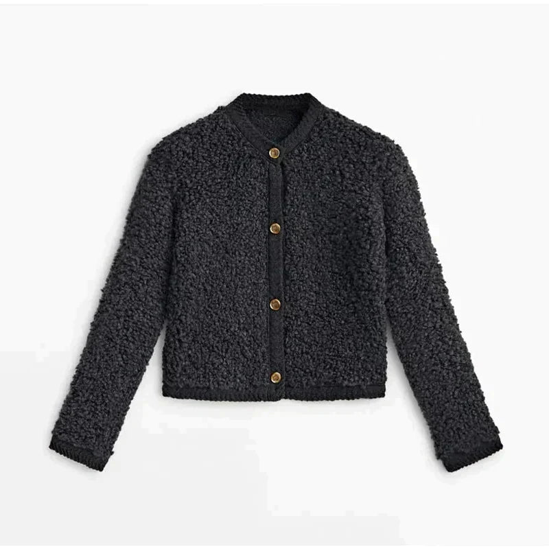 Women's Teddy Fleece Jacket Soft Button Front Casual