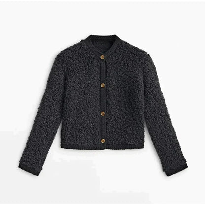 Women's Teddy Fleece Jacket Soft Button Front Casual