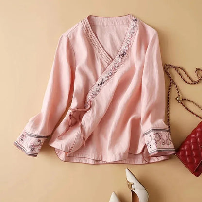 Relaxed Fit Blouse Lightweight Breeze Pattern - VibreMode