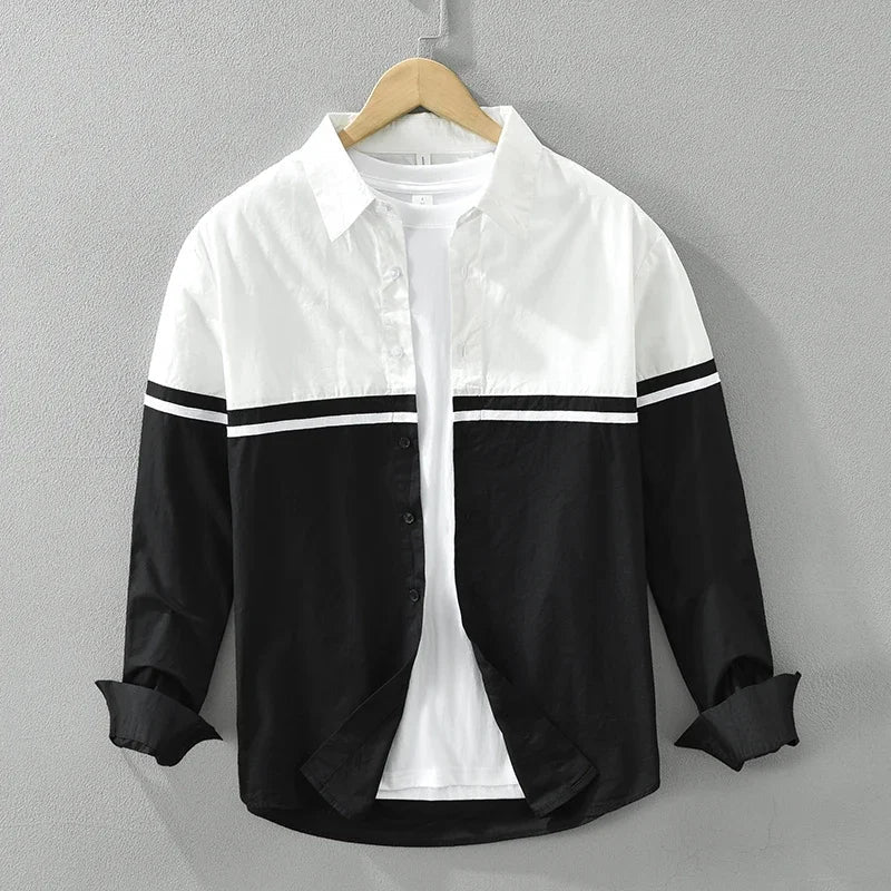 Men's Cotton Long Sleeve Shirt - VibreMode