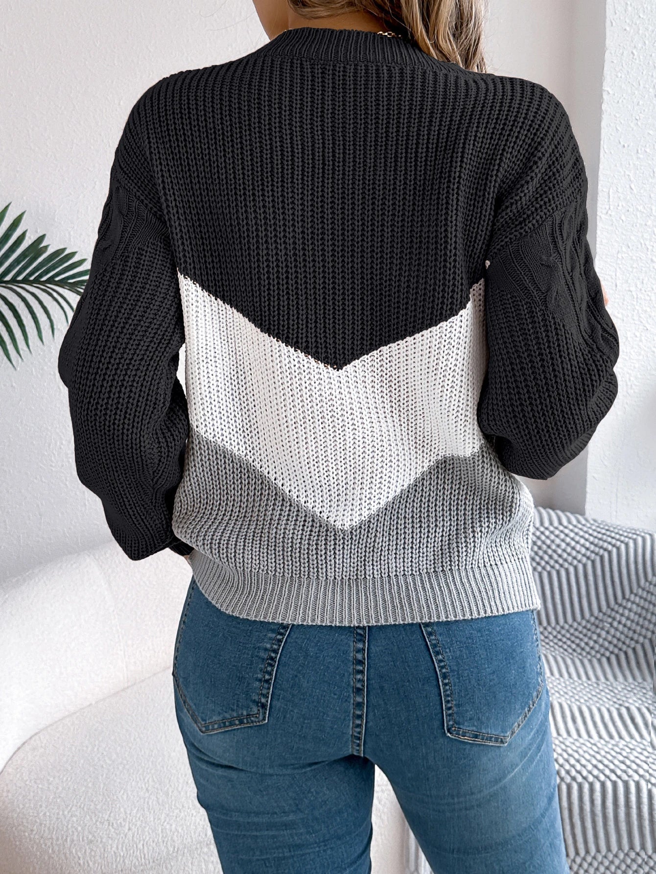 Colorful Chevron Knit Sweater