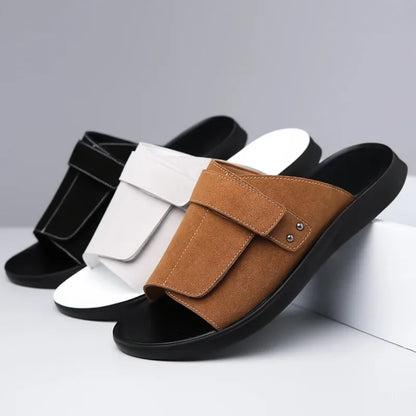 Men's Suede Sandals Brown