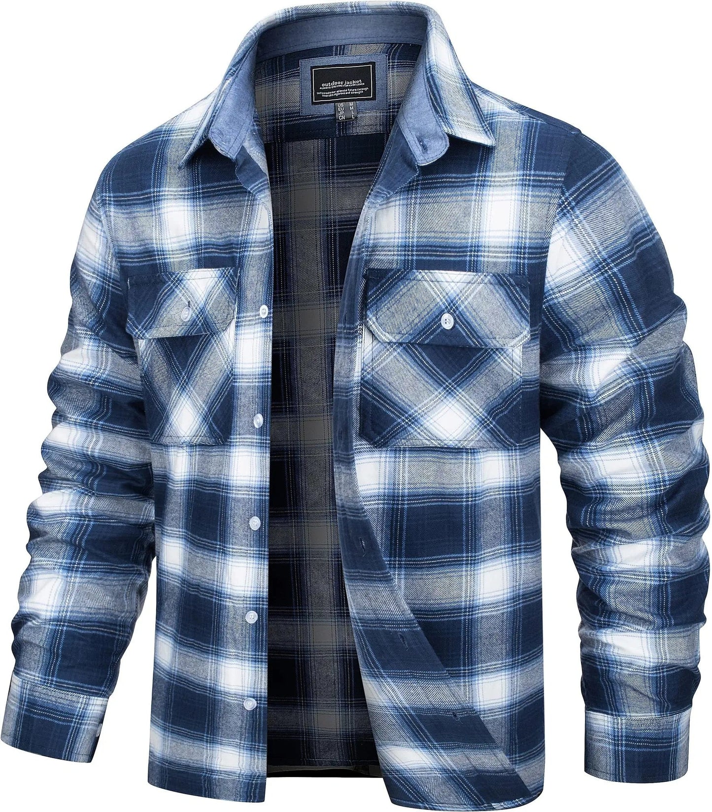 Cotton Checked Flannel Shirt Jacket