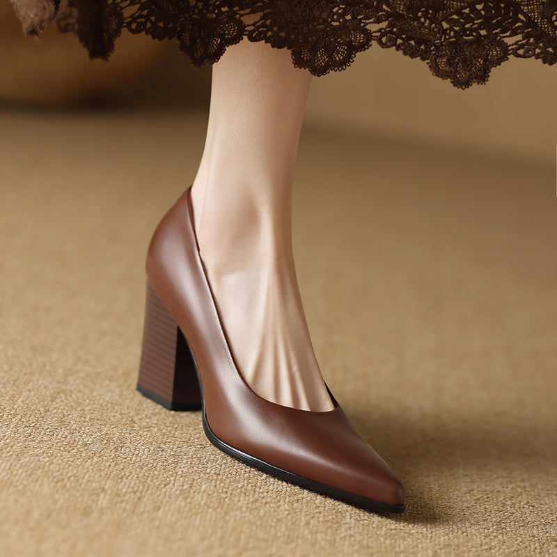 Venetia Women's Pointed Toe Block Heel Pumps
