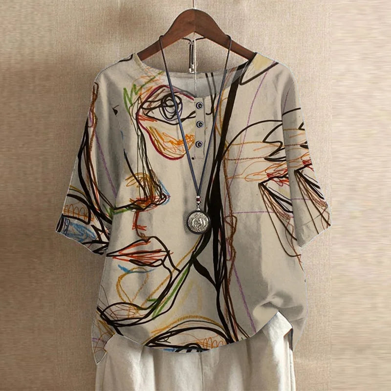 Women's Floral Print Blouse Soft
