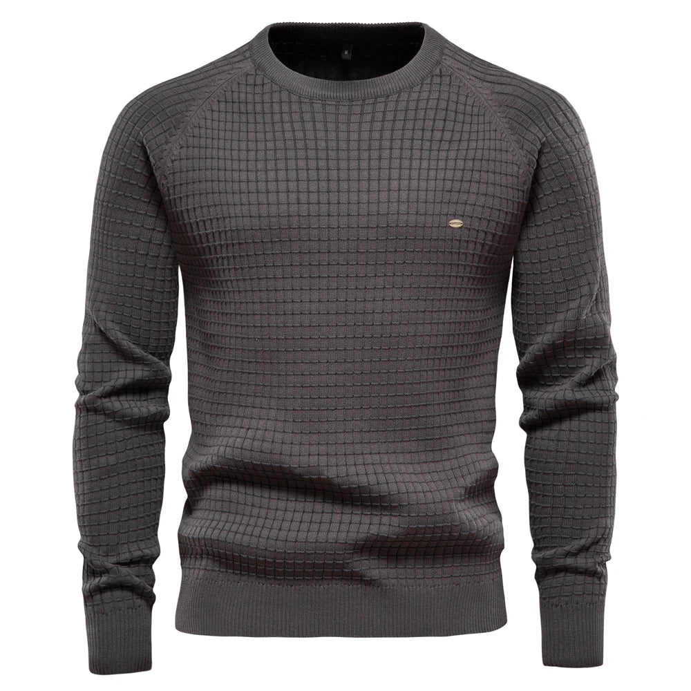 Men's Grid Pattern Sweater