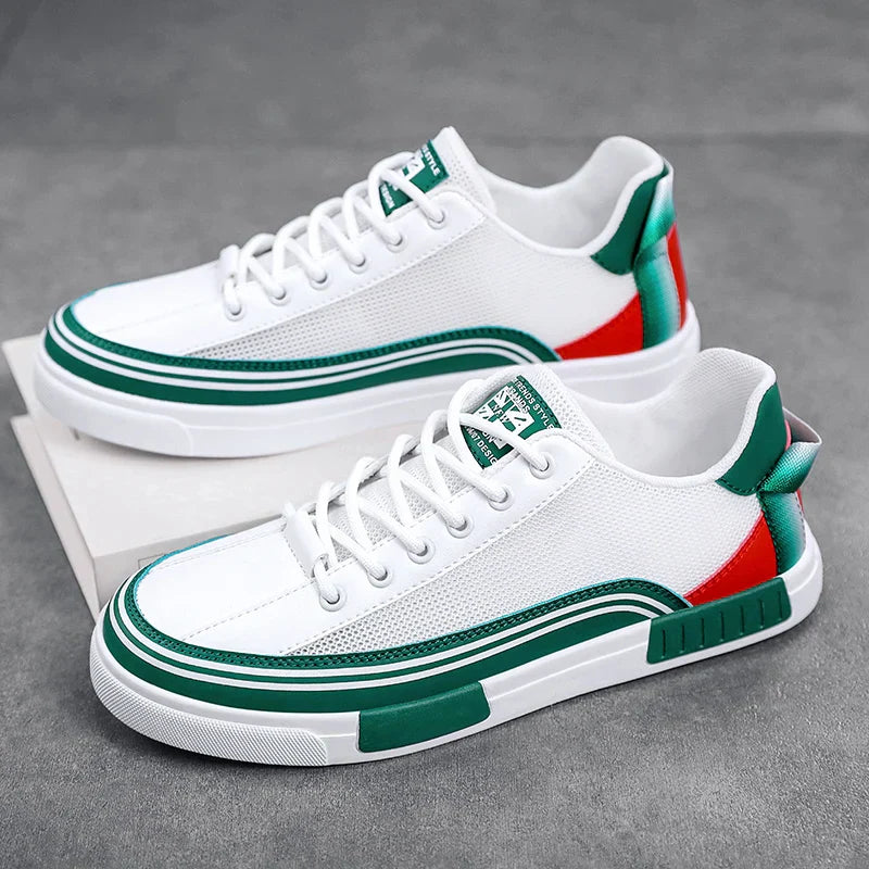 Men's Lace-Up Sneakers Trim Detail - VibreMode