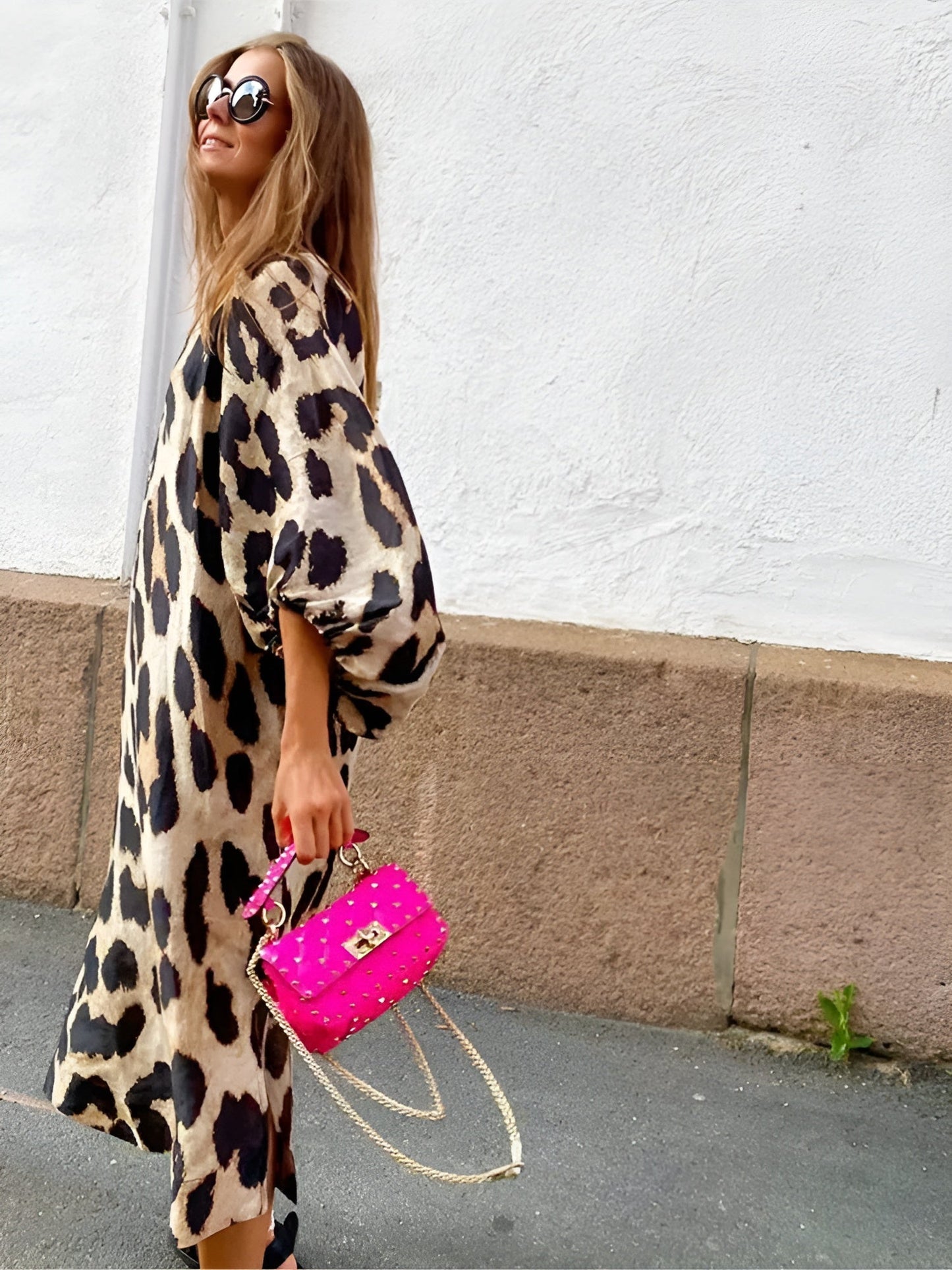 Slimming Fit Printed A-Line Dress for Women
