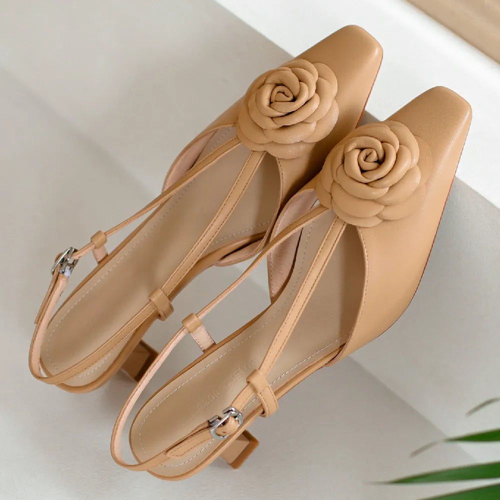 Real Leather Sling Back Shoes