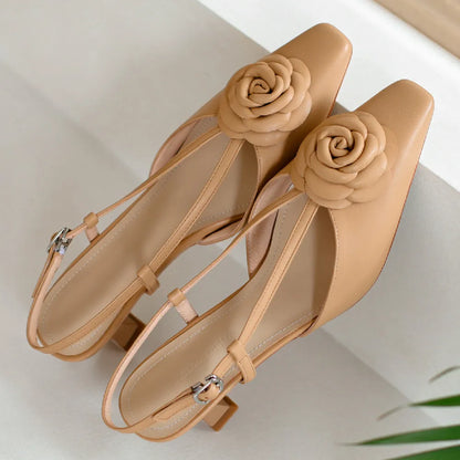 Real Leather Sling Back Shoes