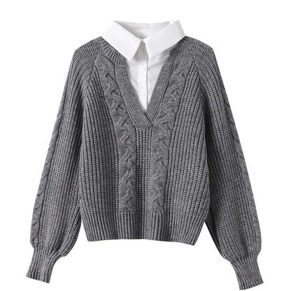 Cable Knit Sweater Pre Layered - VibreMode