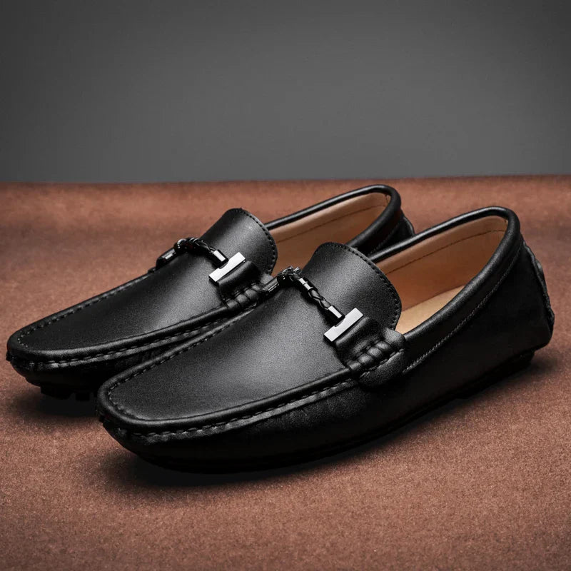 Italian Style Leather Slip On Shoes
