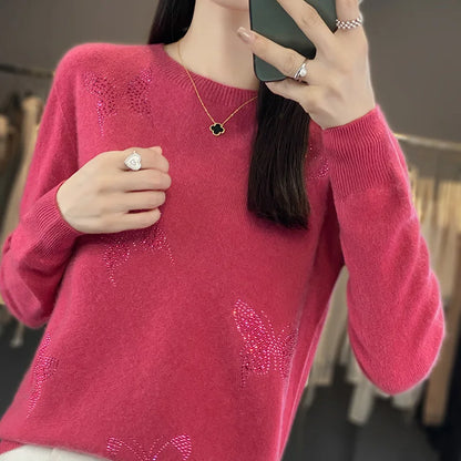 Colorful Butterfly Knit Sweater