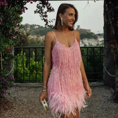 Chic Ladies Party Lace Short Dress