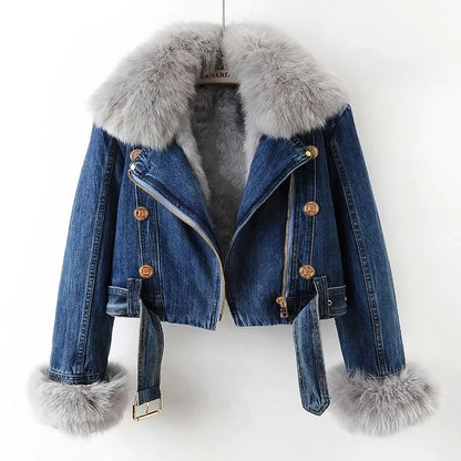 Bertoli Women's Denim Jacket Faux Fur Lined - VibreMode
