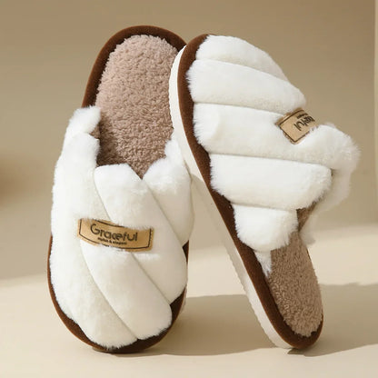 Women's Plush Slippers Soft Cushioned Indoor Slides