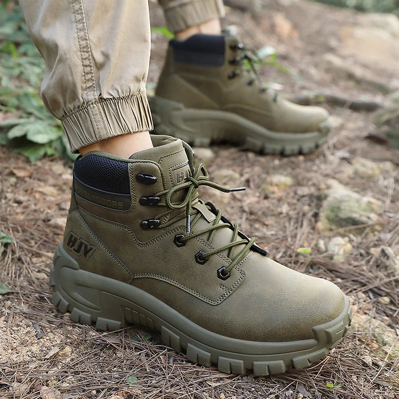 Men's High- Hiking Boots Non-Slip Waterproof Brown