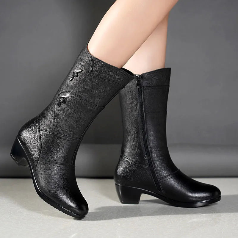 Tall Women's Leather Knee Boots