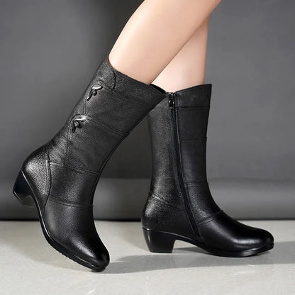 Tall Women's Leather Knee Boots