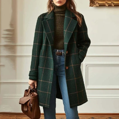 Women's Wool Plaid Coat