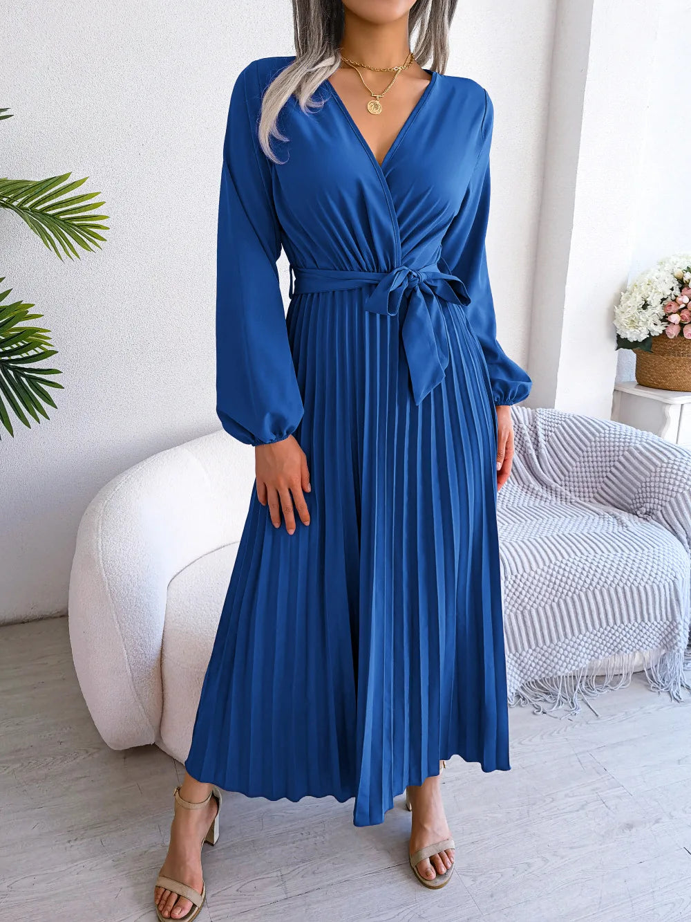 Women's Deep V Neck Long Dress