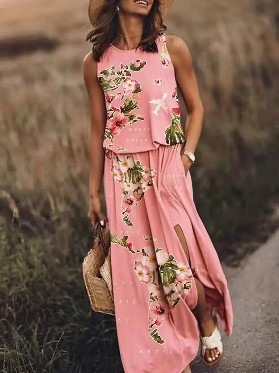 Women's Maxi Dress Graphic Print Summer - VibreMode