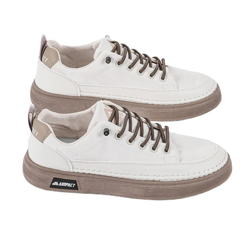 Men's Platform Skate Sneakers Lace-Up Contrast Sole Black