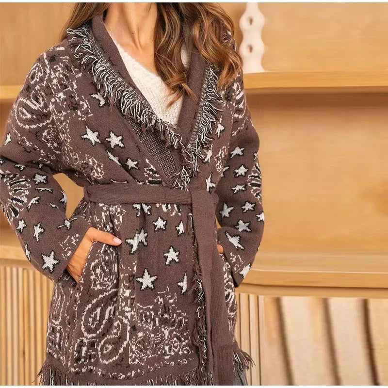 Women's Patterned Knit Cardigan