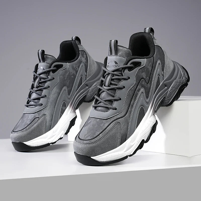 Authentic Black Leather Sneakers