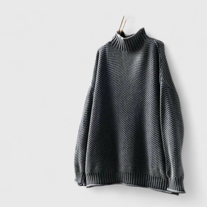 Women's Waffle Knit Mock Neck Sweater