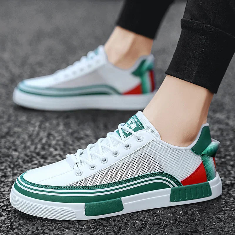 Men's Lace-Up Sneakers Trim Detail