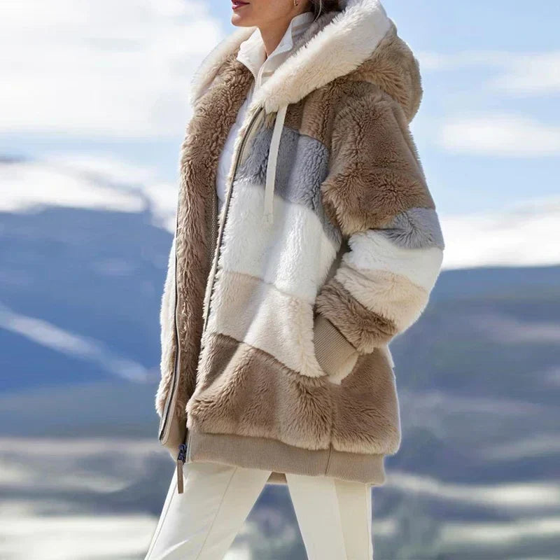 Women's Fleece Jacket Warm Hooded