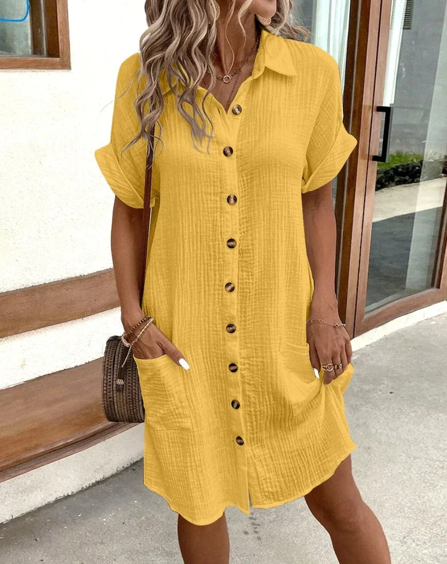Relaxed Fit Casual Mini Cotton Dress