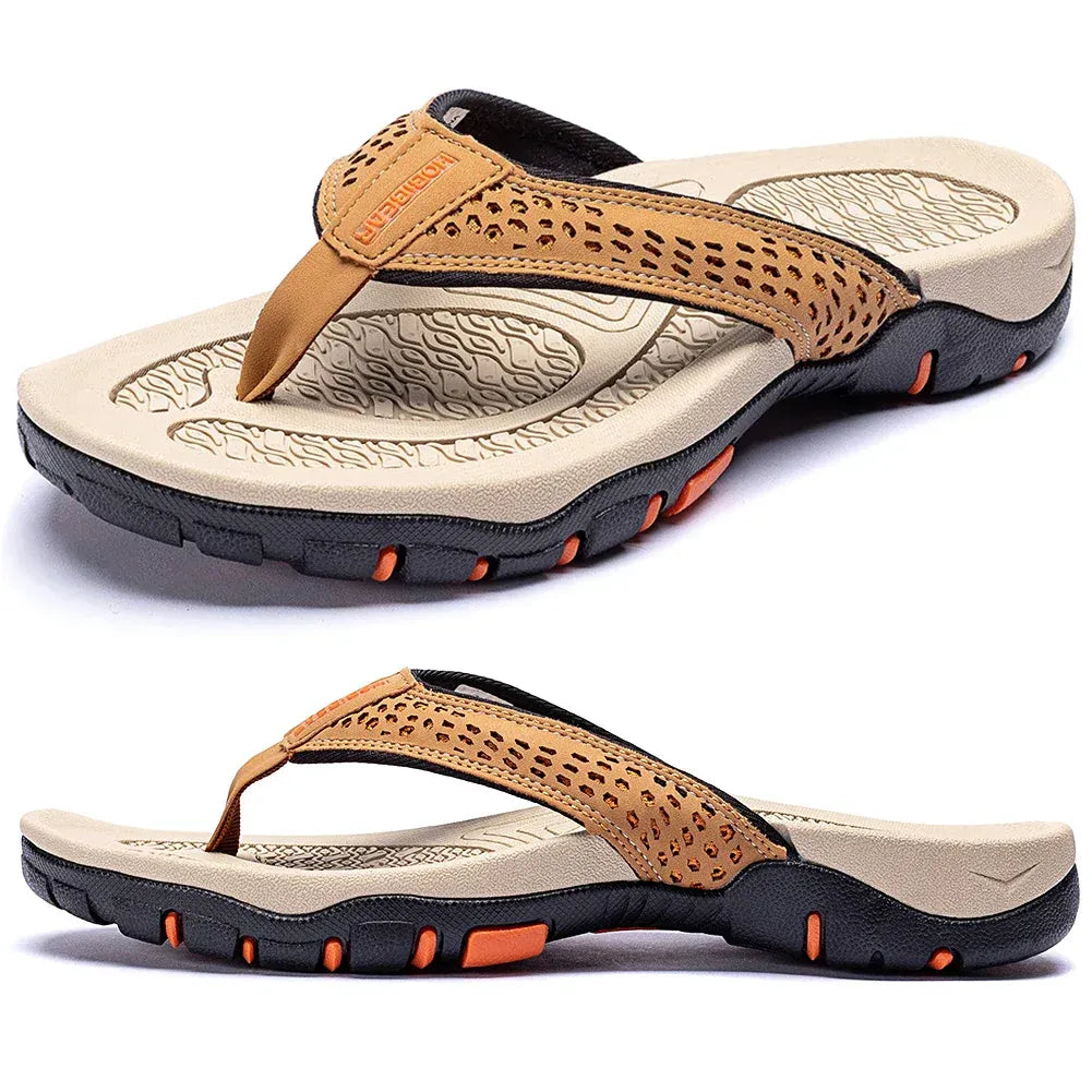 Comfortable Men's Sports Flip Flops with Arch Support Sandals - VibreMode