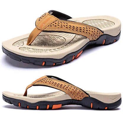 Comfortable Men's Sports Flip Flops with Arch Support Sandals - VibreMode