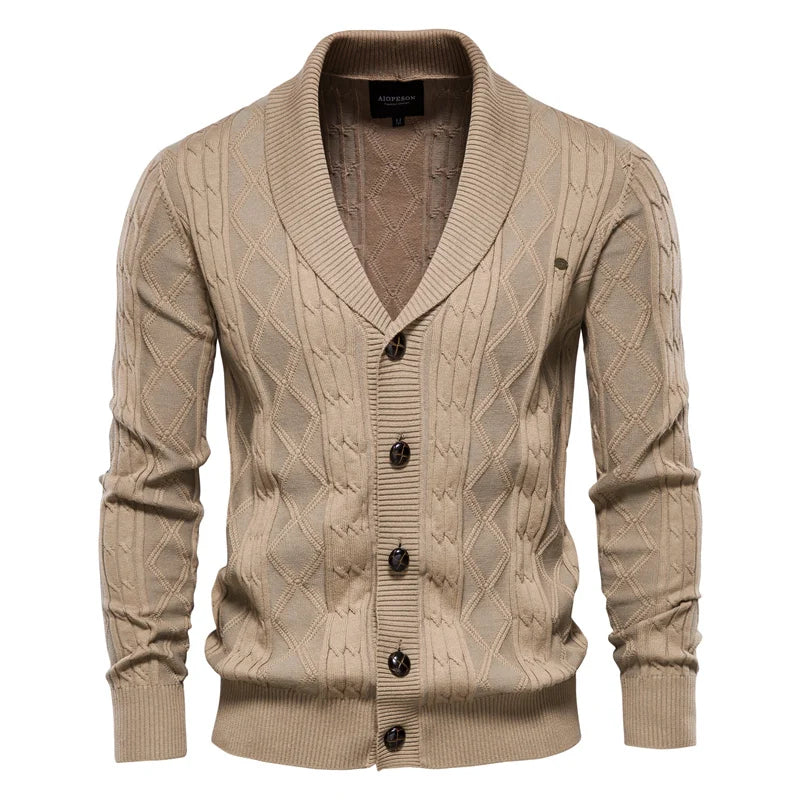Men's Buttoned Cardigan Sweater - VibreMode