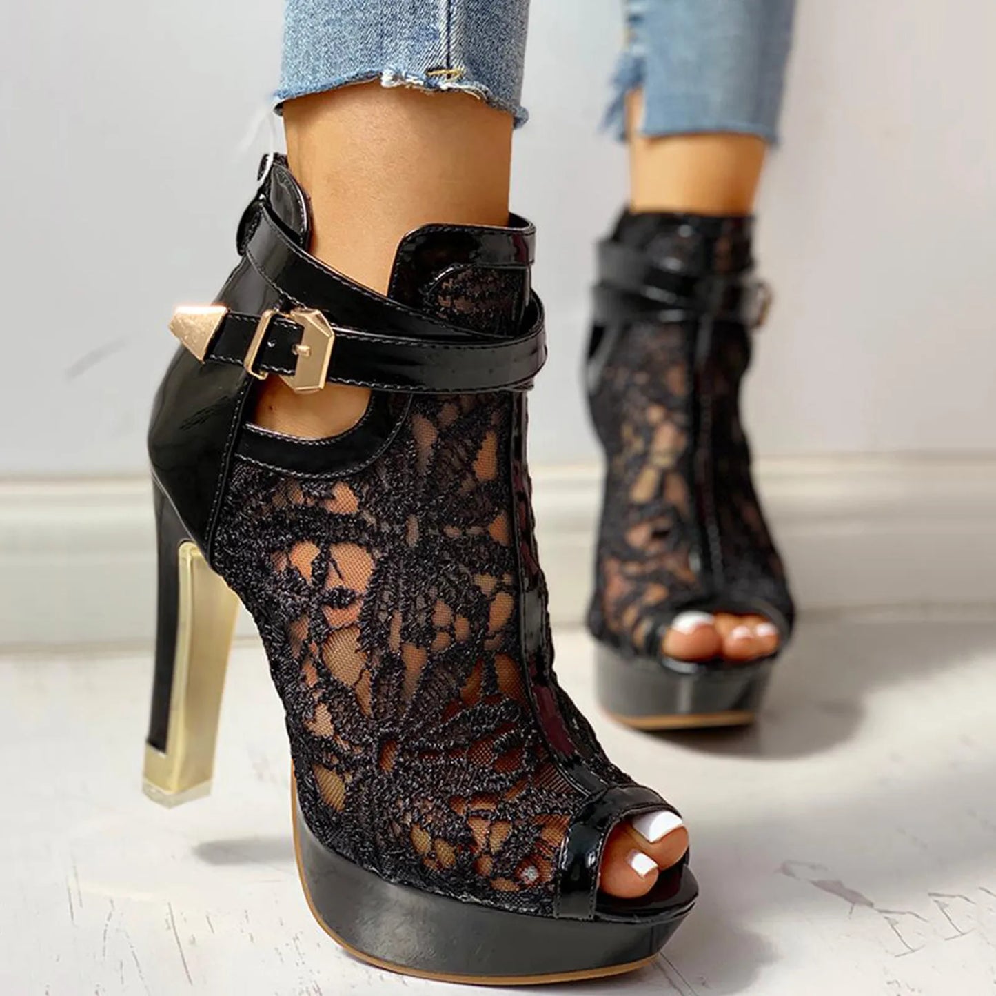 Elegant Lace High Heels