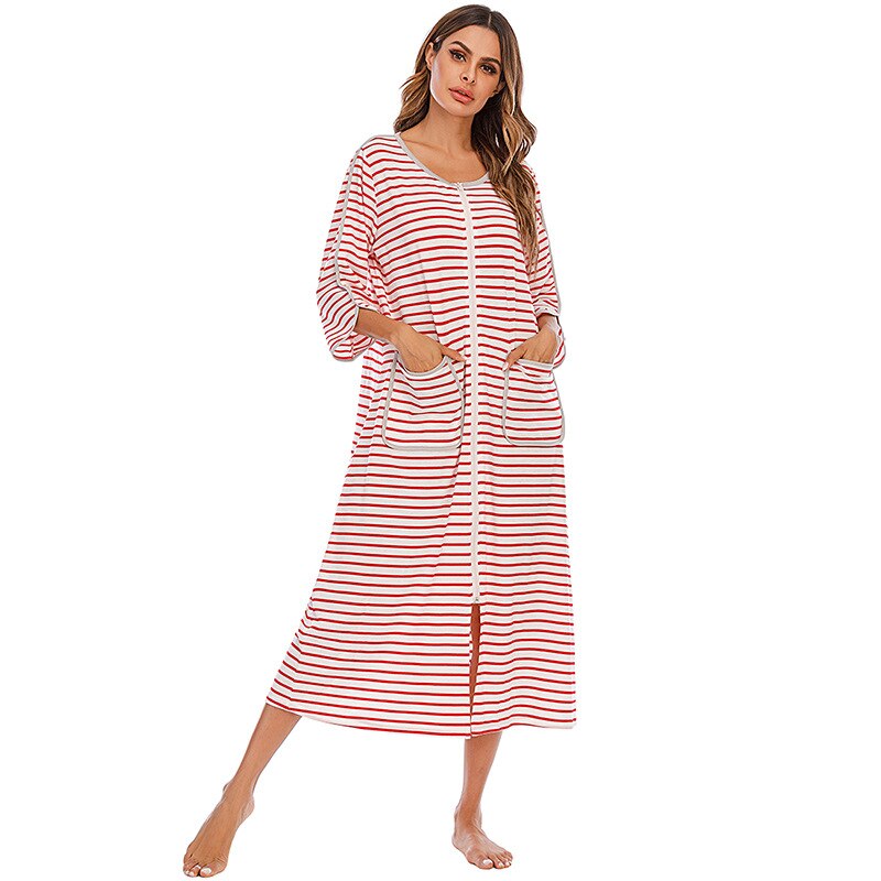Women's Hooded Zip Up Nightdress
