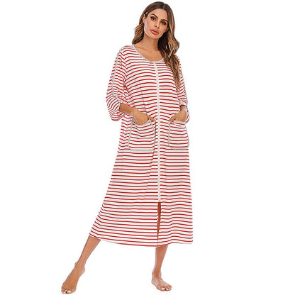 Women's Hooded Zip Up Nightdress