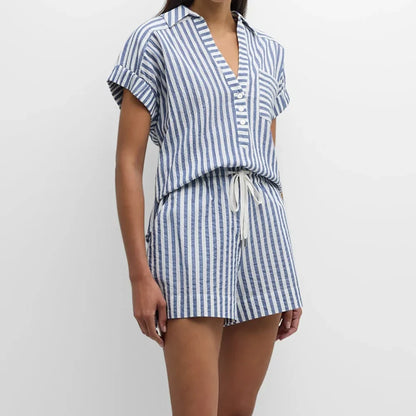 Alba Women's Striped Cotton Lounge Set