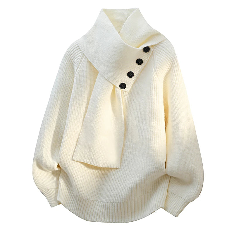 Women's Cozy Sweater Scarf Neck - VibreMode